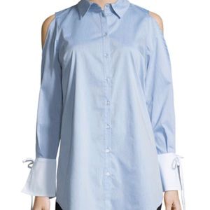 Marled by Reunited Cold Shouldered Poplin Blouse